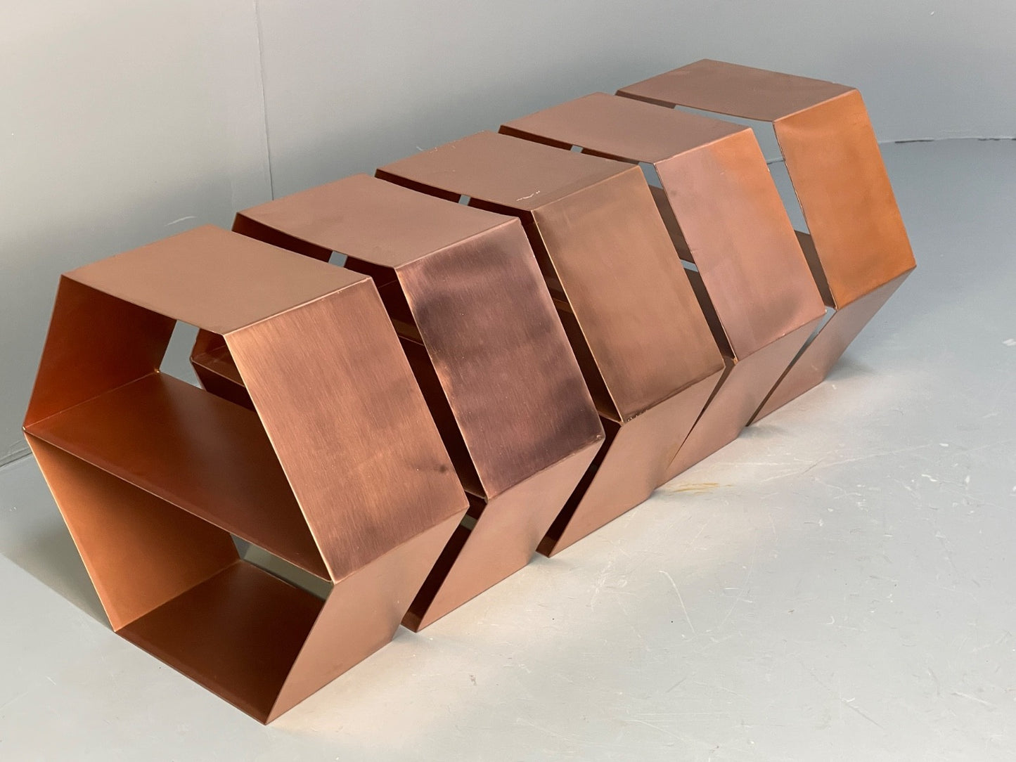 Hexagonal Wall Shelving Rose Gold Modern Metal EB10592 MWOO8