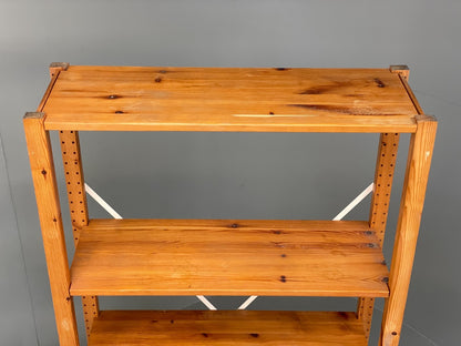 Pine Open Shelving Unit Adjustable Retro Scandi Solid EB11784 MWOO5
