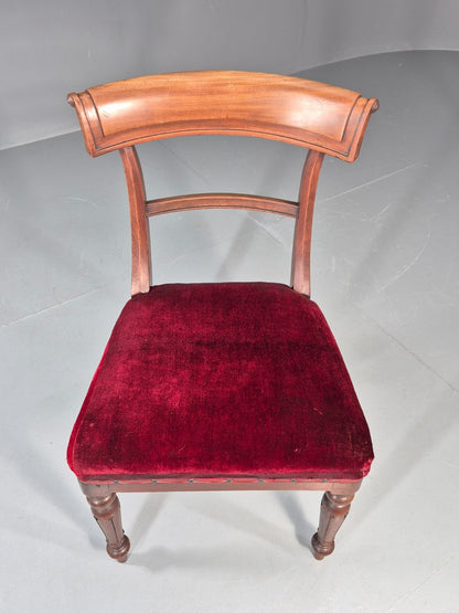 Antique William IV Mahogany Dining Chair Red Velvet Upholstery 1830 EB11224 VDIN2