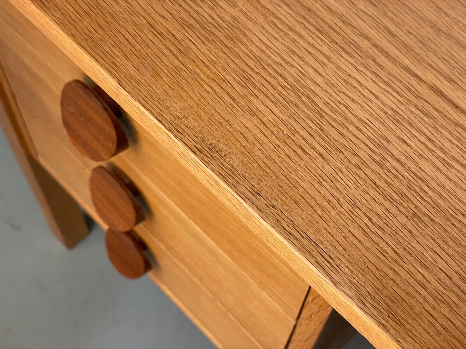 Vintage Danish Oak Desk Teak Handles With Drawers And Storage EB8722 MWOO - UKDK FURNITURE