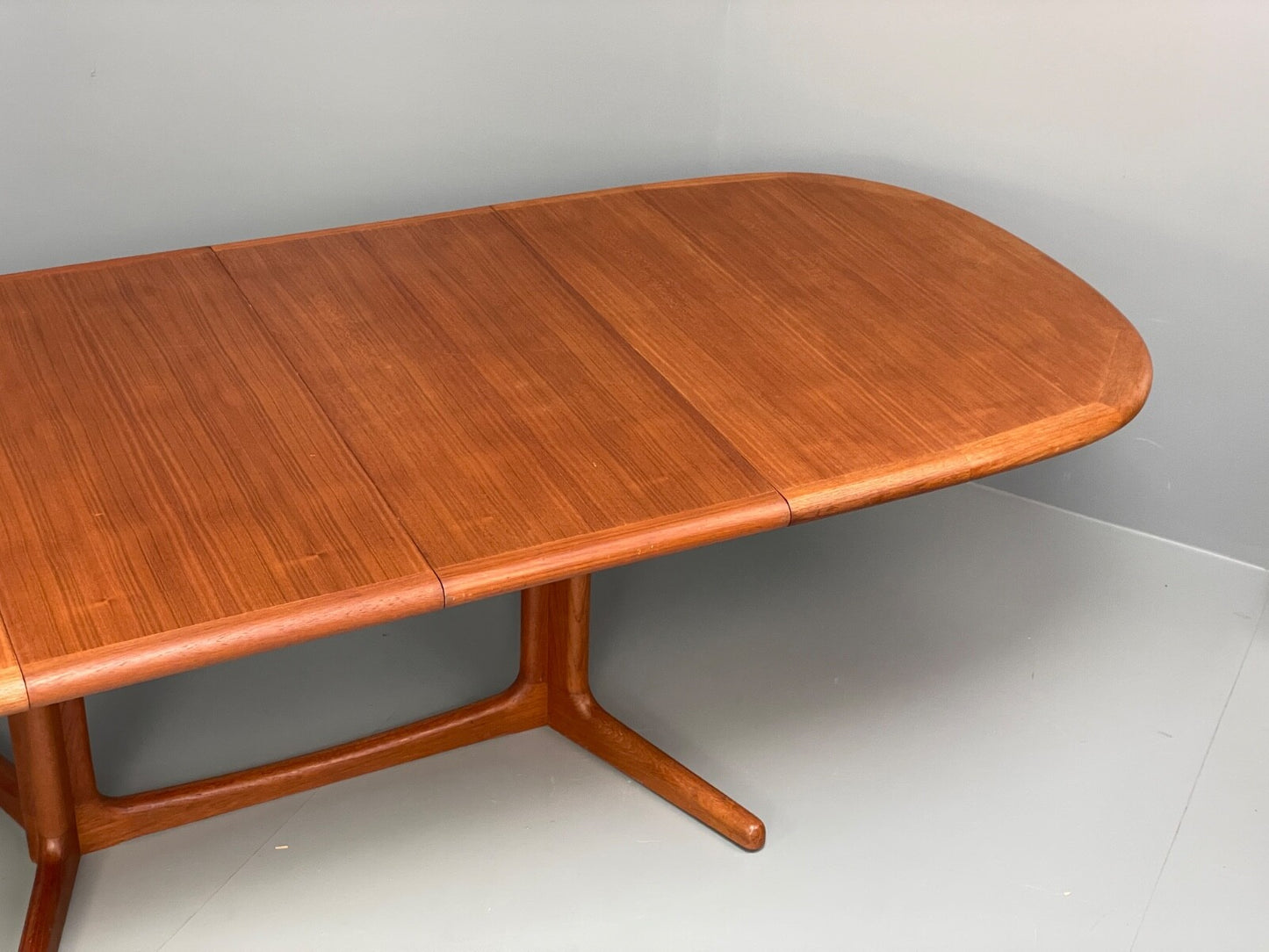 Teak Extending Dining Table Oval Vintage Danish Edvard Valentinsen EB9753 MWOO - UKDK FURNITURE