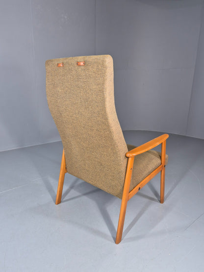 Vintage Lounge Chair Danish Mid Century Retro Beech Frame 1960s EB11294 MNOR7