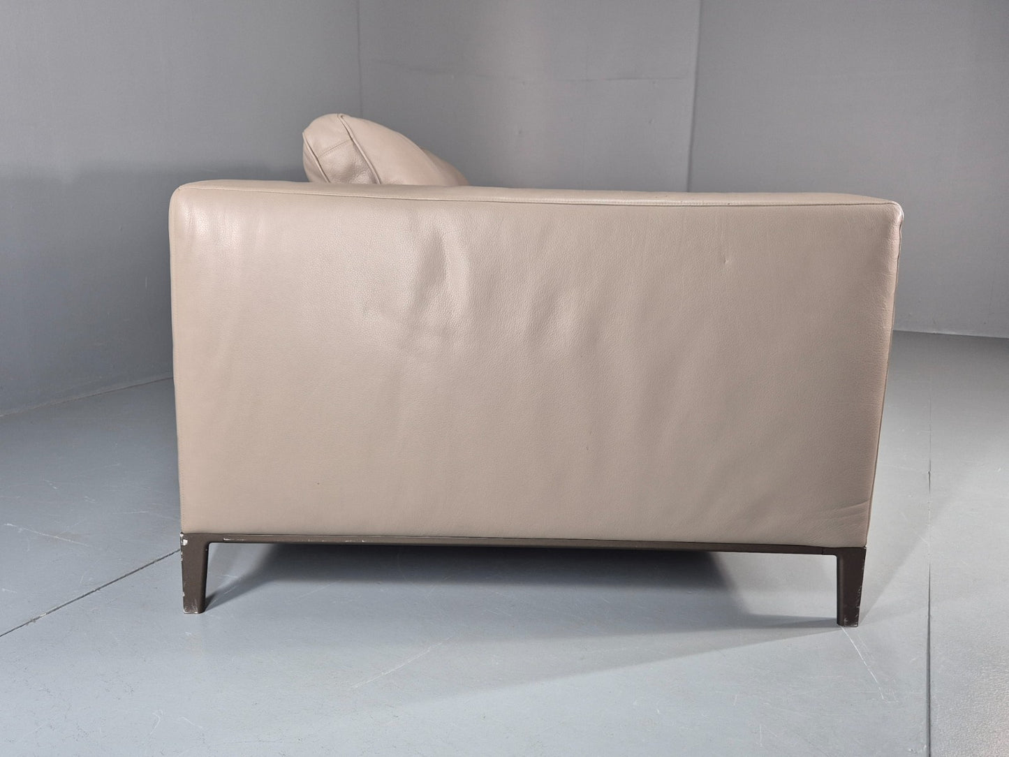 Maxalto Four Seater Sofa Grey Leather Italian Quality Lucrezia EB11269 M4SS15