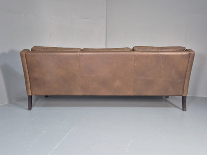 1970s Three Seater Danish Settee Vintage Mogensen Style Leather MCM EB10634 M3SS18