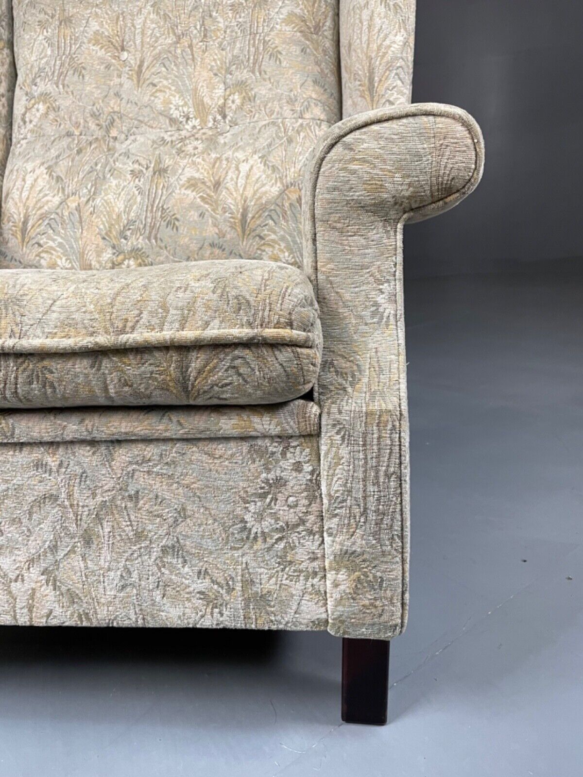 Danish Mid Century Floral Wing Back Armchair, Retro, Deco, Vintage EB4499 VCLO - UKDK FURNITURE