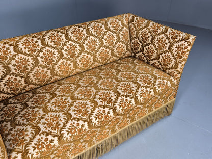 Vintage Danish 2 Seat Sofa Compact and Boxy Gold Moquette Tassels EB9588 V2SS - UKDK FURNITURE