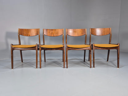 4 Vintage Danish Farso Stolefabrik Walnut Orange 19060s MCM EB9537 MDIN - UKDK FURNITURE