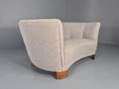 Vintage Art Deco Banana 2 Seat Sofa Danish New Upholstery 1930s EB11833 M2SS10