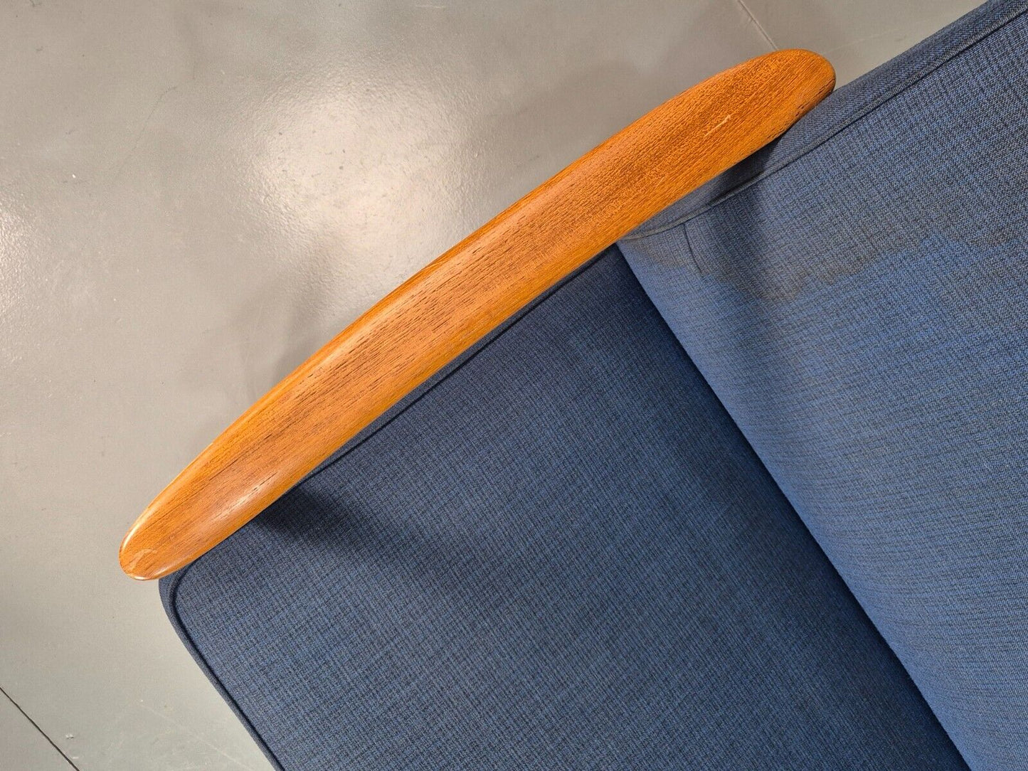 Vintage Swedish 2 Seat Sofa Blue Teak Frame 1960s Retro MCM EB7752 M3SS - UKDK FURNITURE