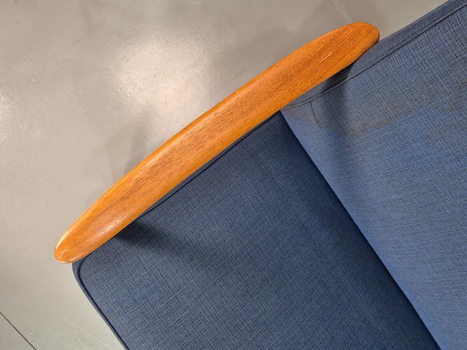 Vintage Swedish 2 Seat Sofa Blue Teak Frame 1960s Retro MCM EB7752 M3SS - UKDK FURNITURE