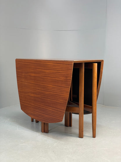 Vintage Drop Leaf Dining Table By Harris Lebus Walnut & Beech 1960s EB10675 MWOO18