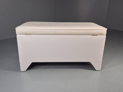 1970s Vinyl Ottoman Storage Chest White Retro Kitsch EB11572 MWOO10