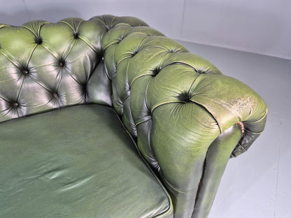 Three Seater Green Leather Chesterfield Quality Version Retro EB11023 VCHE10