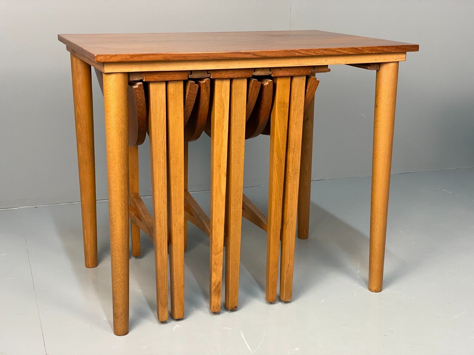 Midcentury Teak Nesting Tables Designed By Poul Hundevad EB8416 MWOO - UKDK FURNITURE