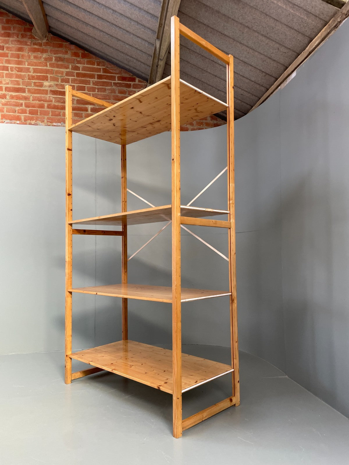 Lundia Pine Shelving System Vintage Adjustable Retro Scandi EB11856 MWOO8