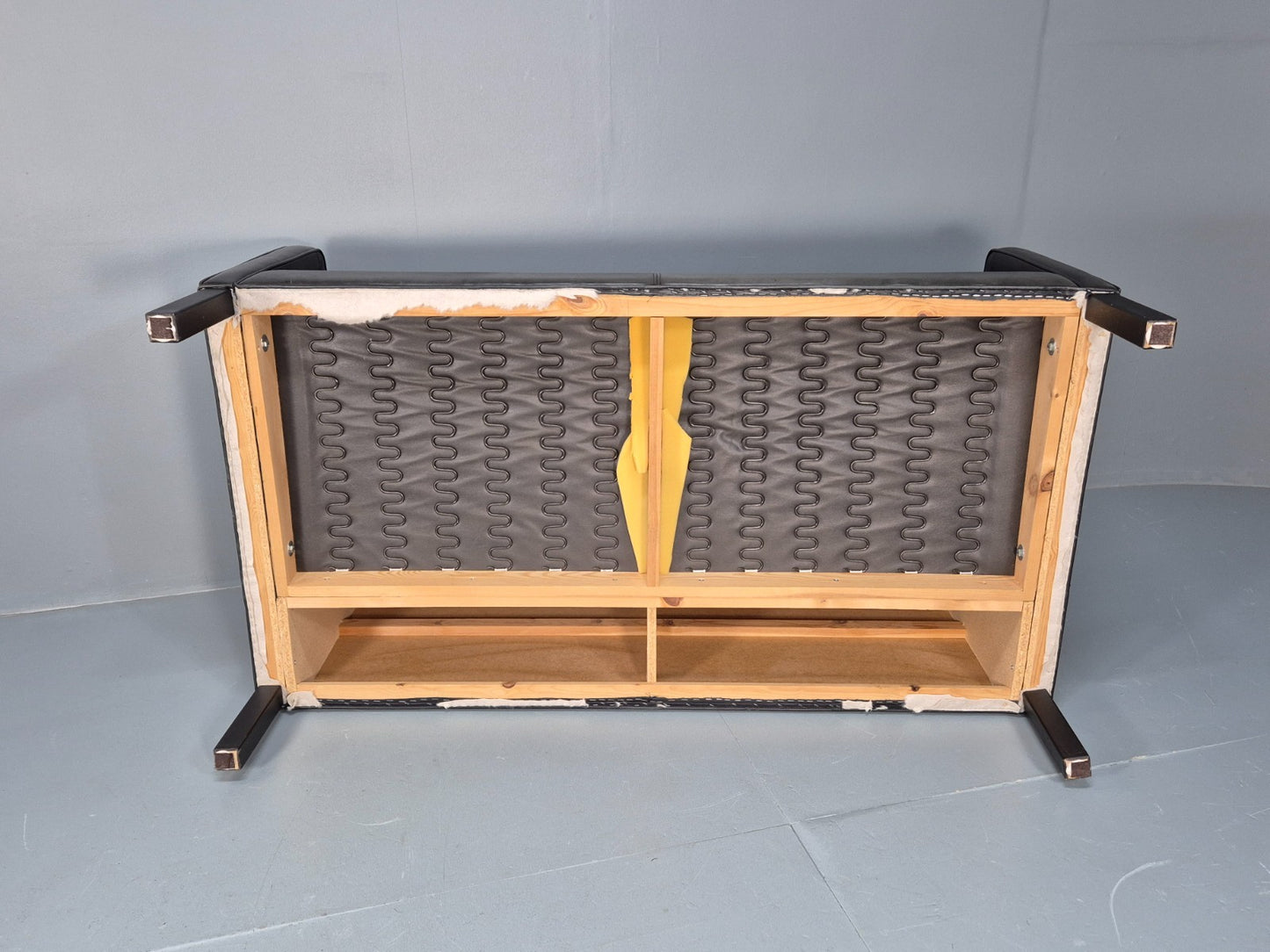 Vintage Stouby Eva Two Seater Sofa Black Leather Mogensen 1980 EB10111 M2SS8