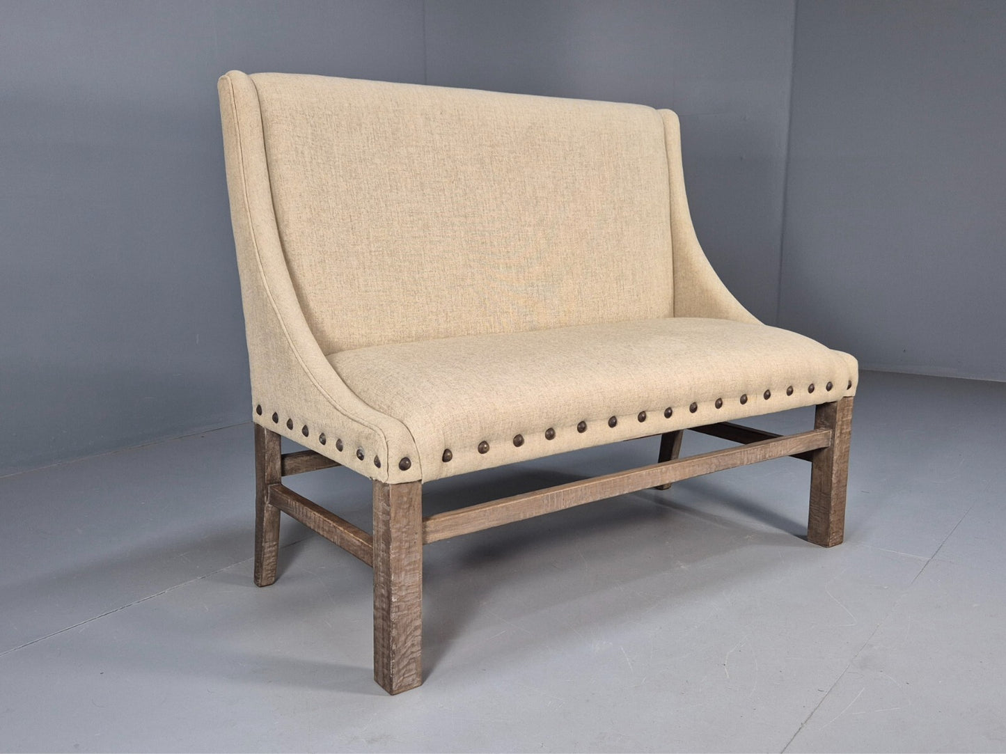 Vintage Danish 2 Seat Sofa Classic Antique Style Modern Cream Wool EB9587 V2SS - UKDK FURNITURE