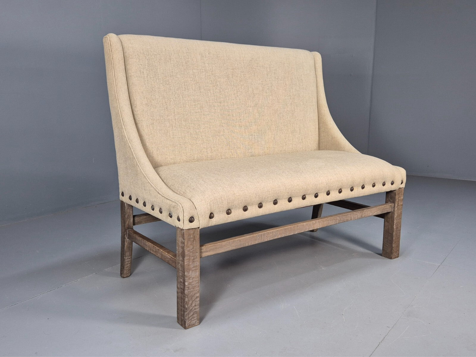 Vintage Danish 2 Seat Sofa Classic Antique Style Modern Cream Wool EB9587 V2SS - UKDK FURNITURE