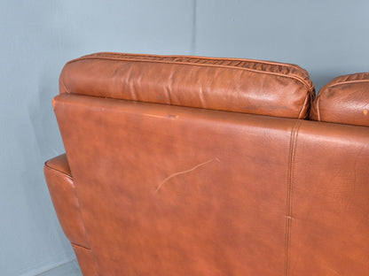 Vintage Danish 3 seater Settee 1970s Danish Tan Leather Retro MCM EB11638 M3SS15