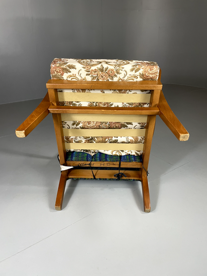 Vintage Mid Century Chair Beech Frame 1960s Retro EB5712 MNOR10