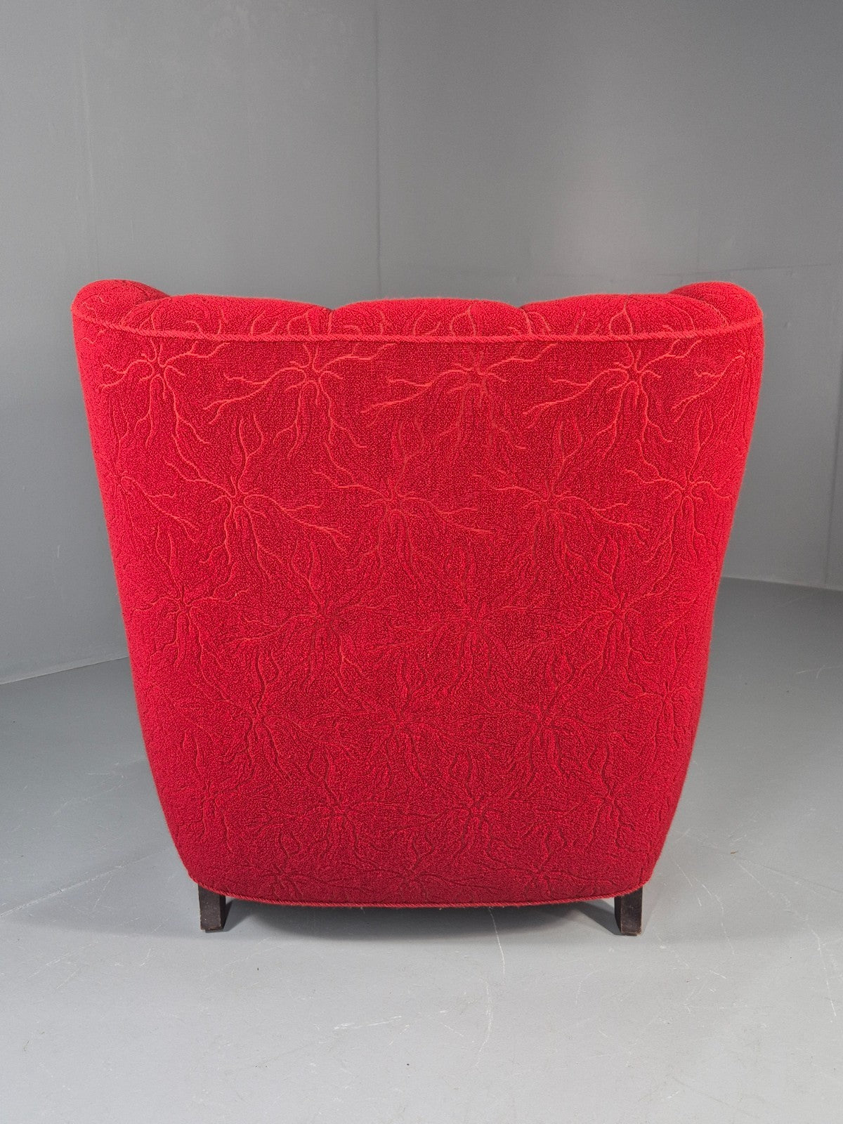 Vintage Art Deco Danish Lounge Chair Red Moquette 1930s EB11394 VCLO9