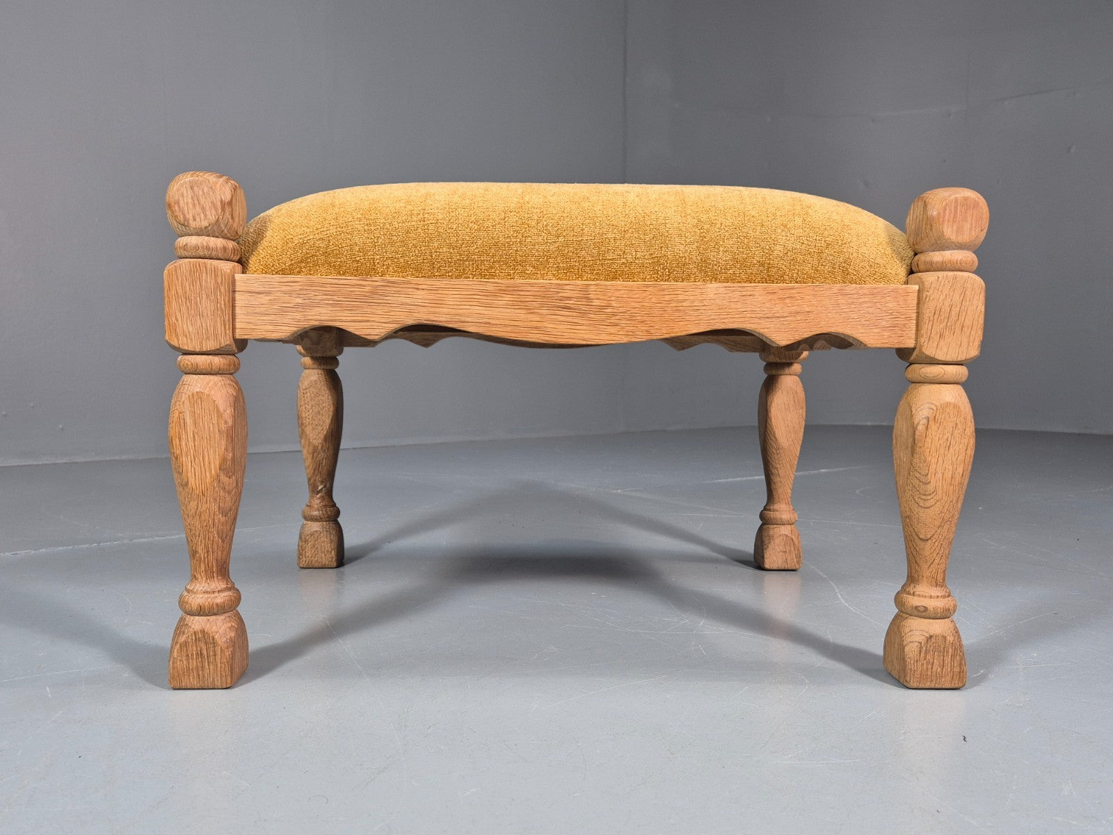 Henning Kjearnulf Style Footstool 1970s Retro Danish Oak EB10983 MFOO11