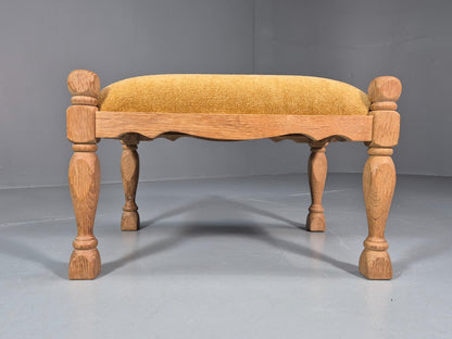 Henning Kjearnulf Style Footstool 1970s Retro Danish Oak EB10983 MFOO11