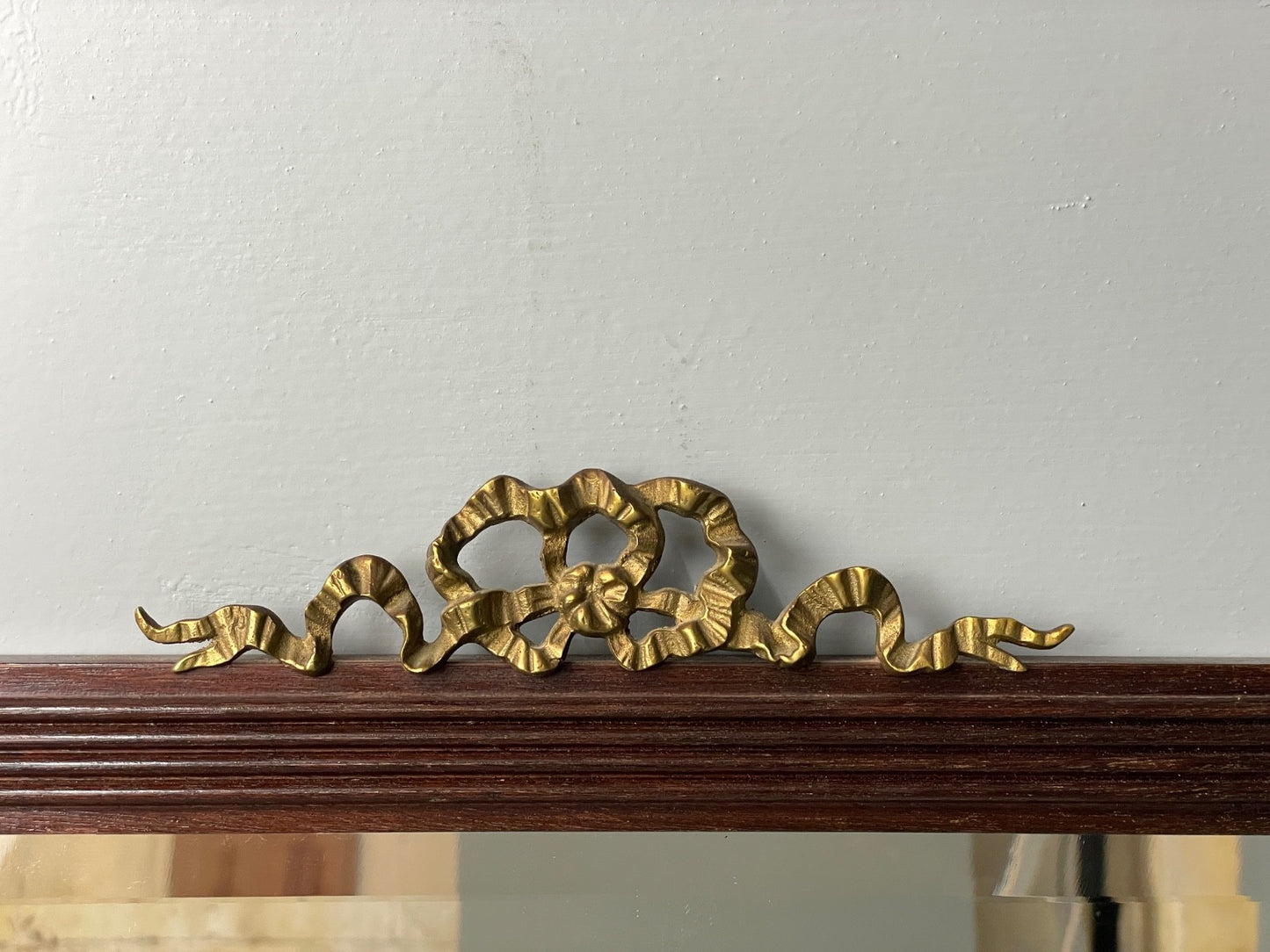 Vintage Mahogany Wall Mirror Regency Style Brass Detailing EB11052 MWOO2