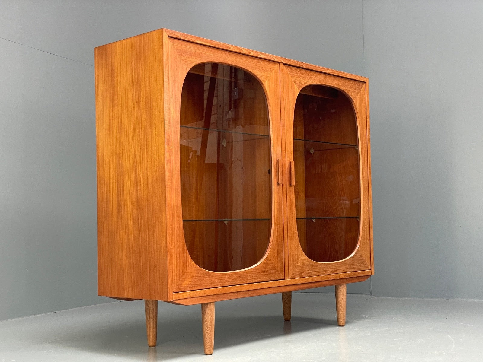 Vintage Teak Glazed Cabinet By Omann Jun 1970s Retro Danish EB9830 MWOO - UKDK FURNITURE