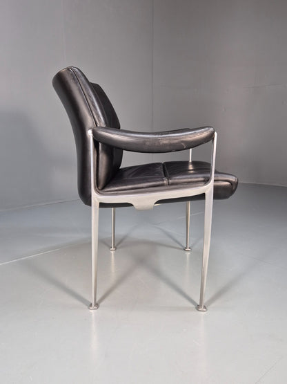 Roder Sohne Leather and Aluminium Boardroom Chair 1960s Retro MCM EB10644 MNOR5