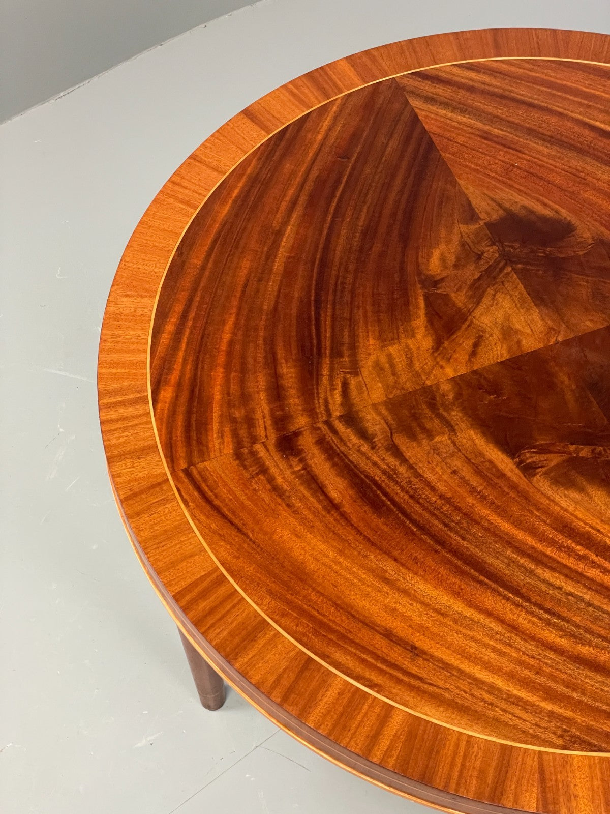 Vintage Art Deco Table Round Walnut Inlay 1950s Swedish EB11191 MWOO4