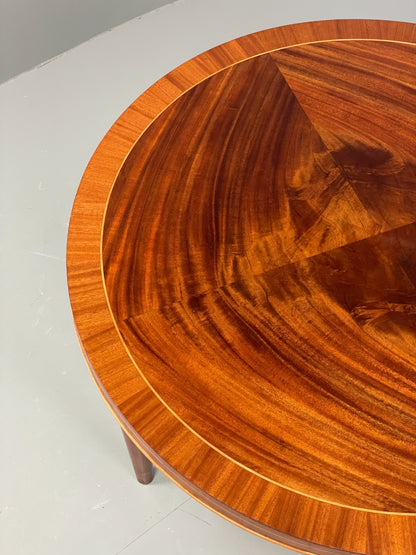 Vintage Art Deco Table Round Walnut Inlay 1950s Swedish EB11191 MWOO4