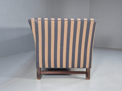 Vintage Danish 1950s Striped Sofa Mid Century Modern Shape Retro EB9559 M3SS - UKDK FURNITURE