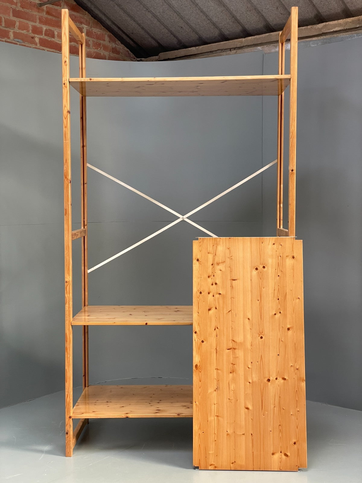 Lundia Pine Shelving System Vintage Adjustable Retro Scandi EB11856 MWOO19