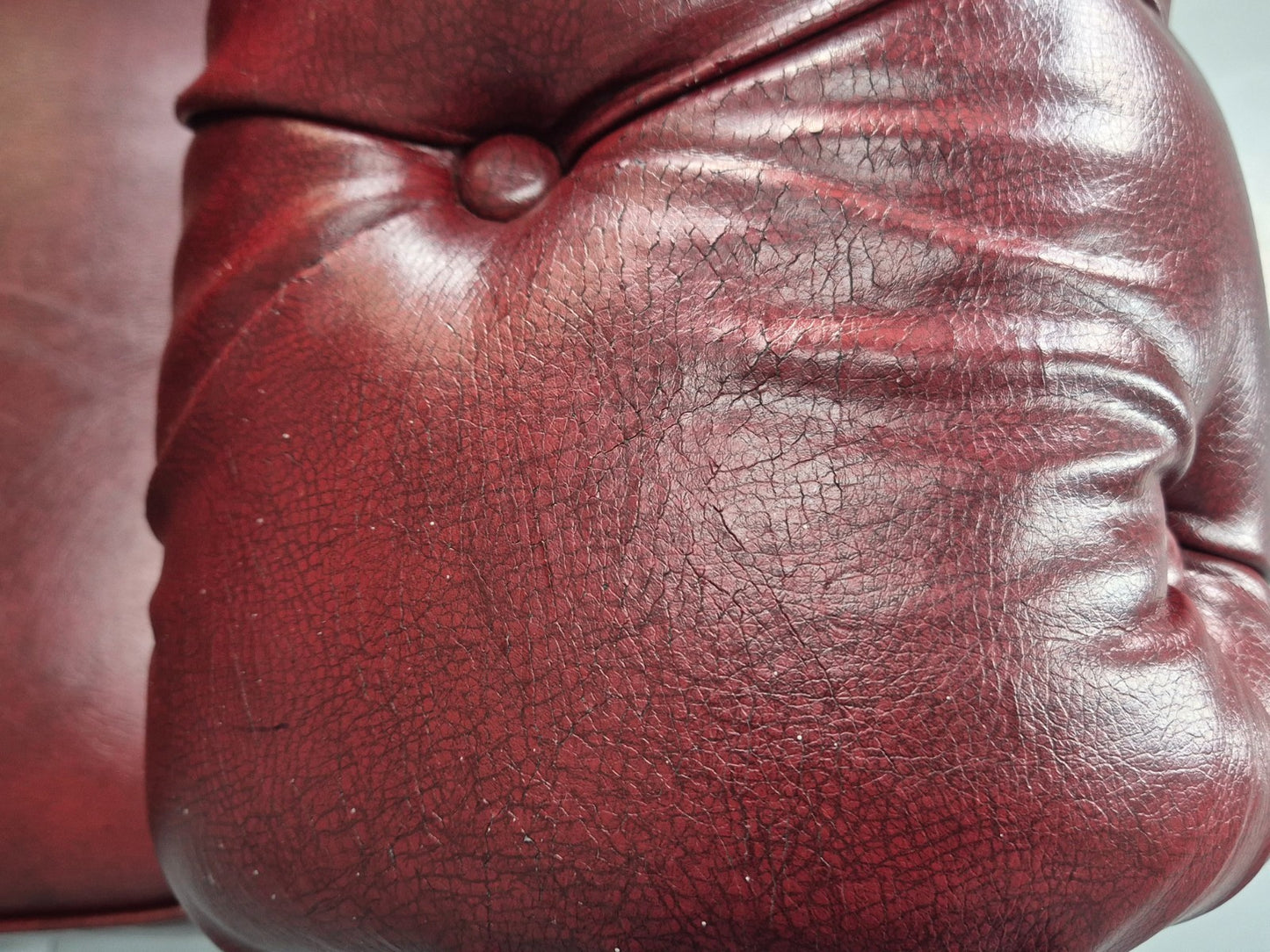 Vintage Vegan Chesterfield Red Vinyl Upholstery EB11665 VCHE23