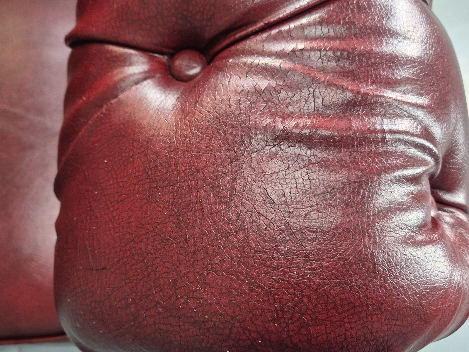 Vintage Vegan Chesterfield Red Vinyl Upholstery EB11665 VCHE23