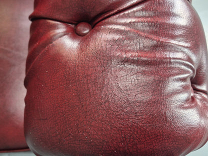 Vintage Vegan Chesterfield Red Vinyl Upholstery EB11665 VCHE23