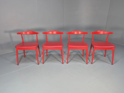 4 Danish Design Dining Chairs in Red Modern Version Wegner Inspired EB10619 MDIN2