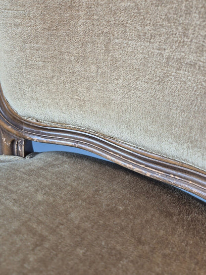 Vintage Danish Lounge Chair Gold Velour Antique French Style EB8993 VCLO - UKDK FURNITURE