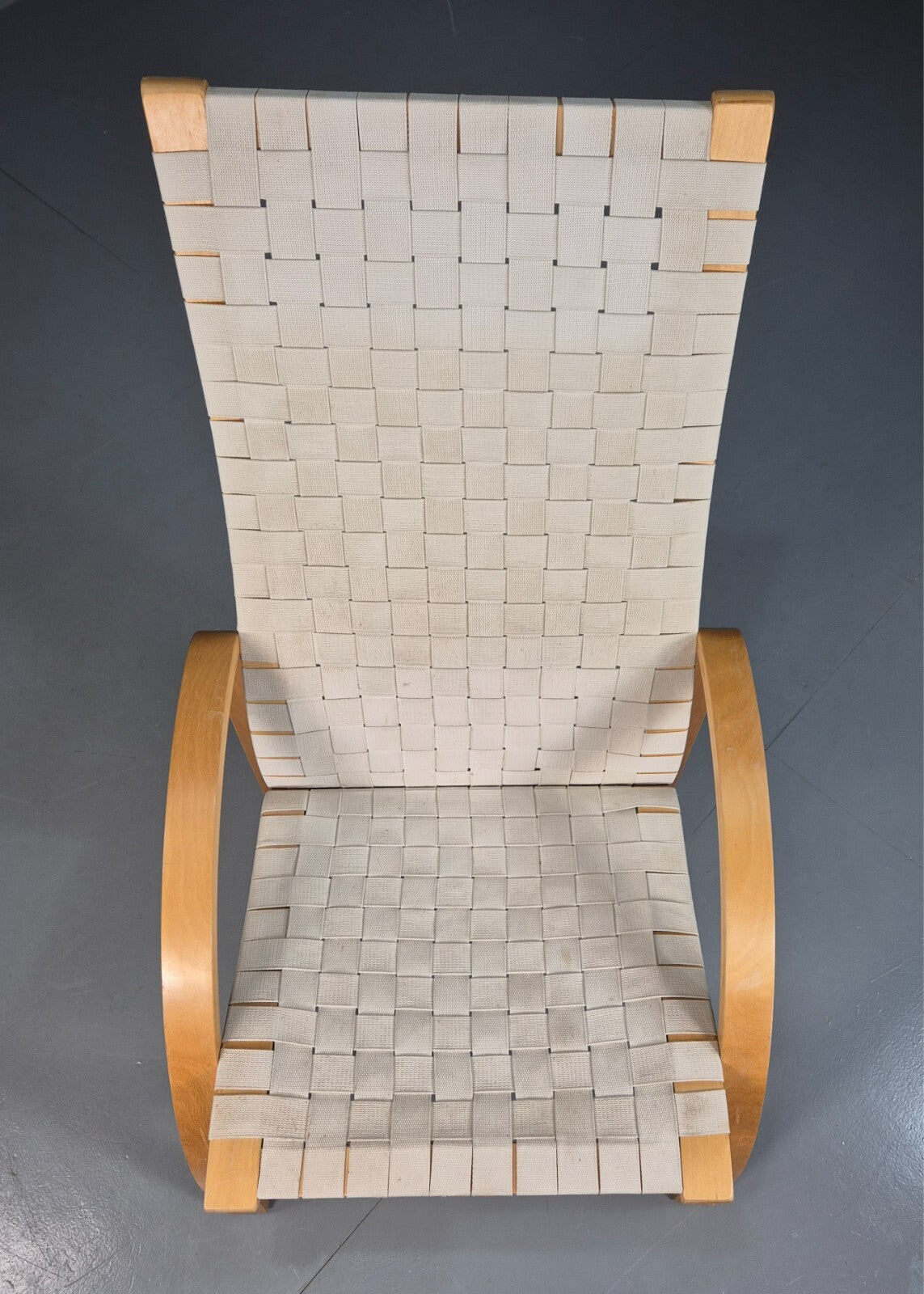 Vintage Danish Lounge Chair Canvas Bentwood Aalto Style 1980s Retro EB8240 MBEN8