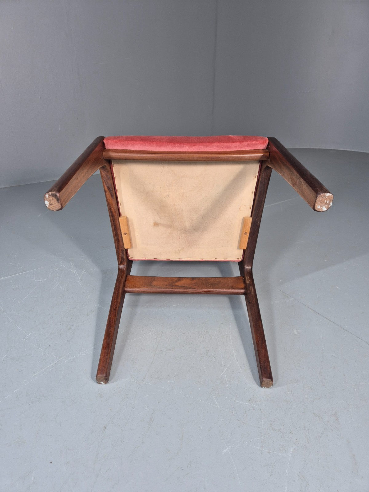 Vintage G Plan Dining Chair 1970s Pink Velour Teak Retro MCM  EB11649 VDIN11