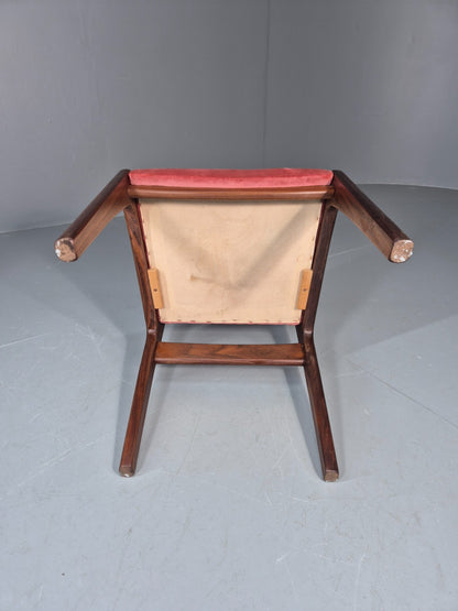 Vintage G Plan Dining Chair 1970s Pink Velour Teak Retro MCM  EB11649 VDIN11