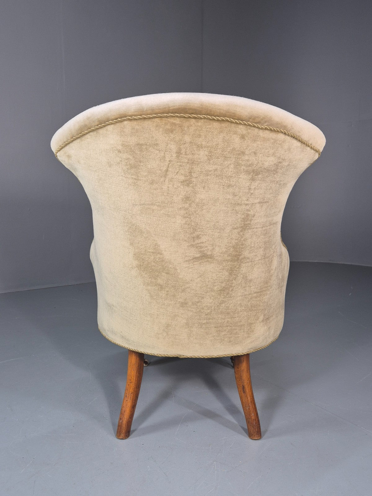 Antique Cocktail Chair Green Velour Vintage Danish 1800s  EB10761 VCLO9