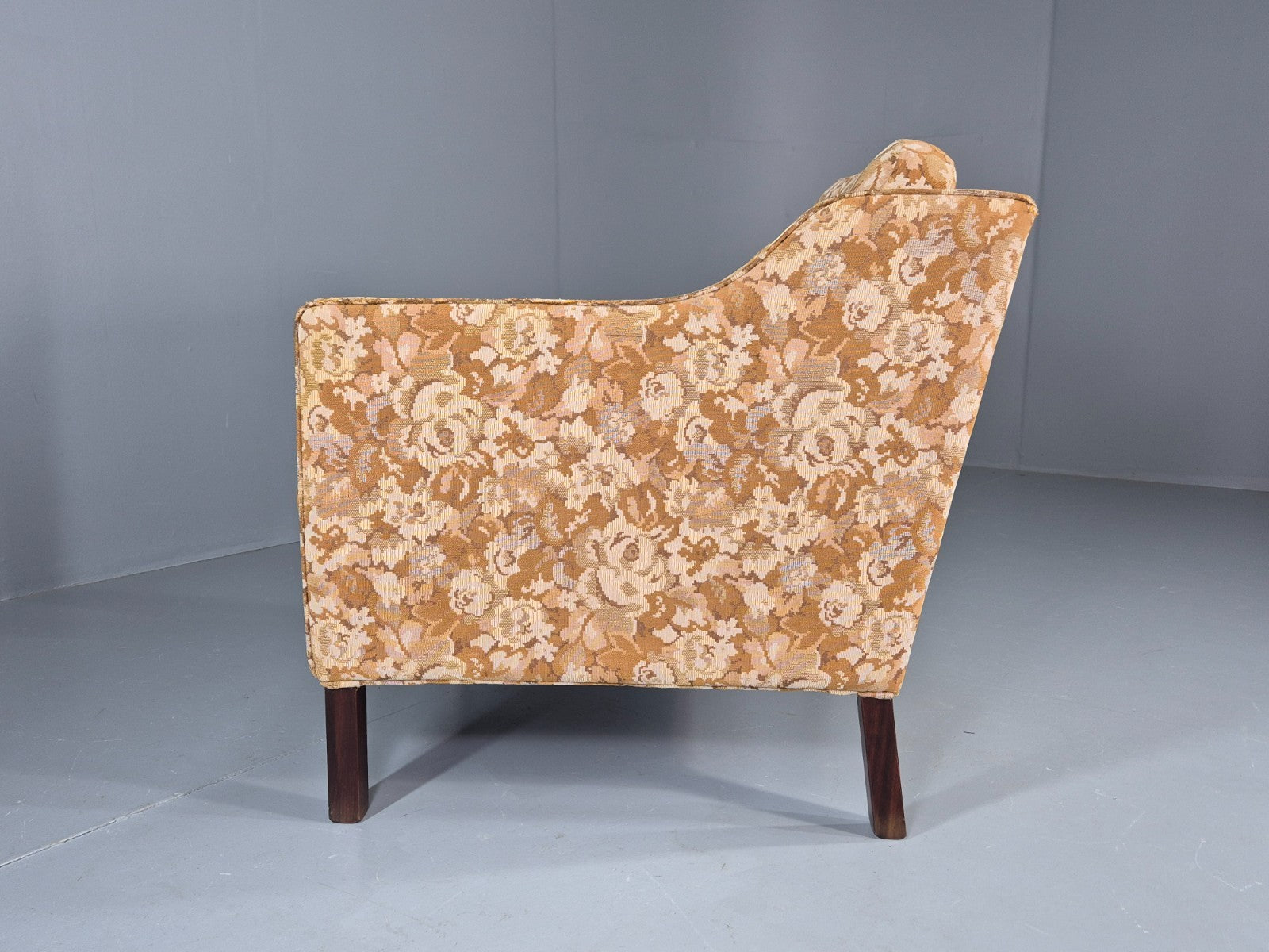 Vintage Danish 1970s Lounge Chair Floral Upholstery Mid Century EB11922 MNOR14