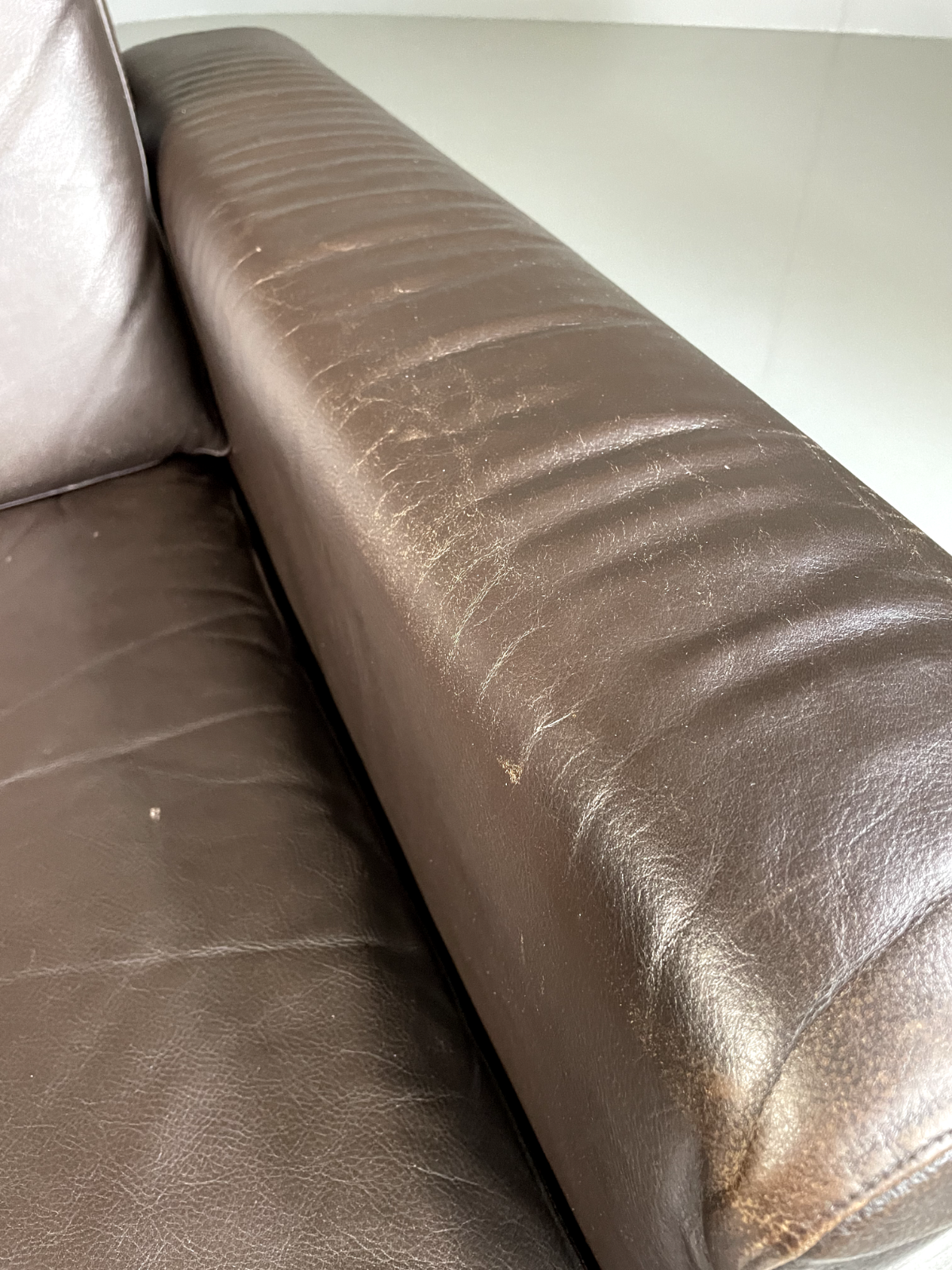 Danish Leather Lounge Chair Vintage 1970s Retro MCM EB5406 MNOR14