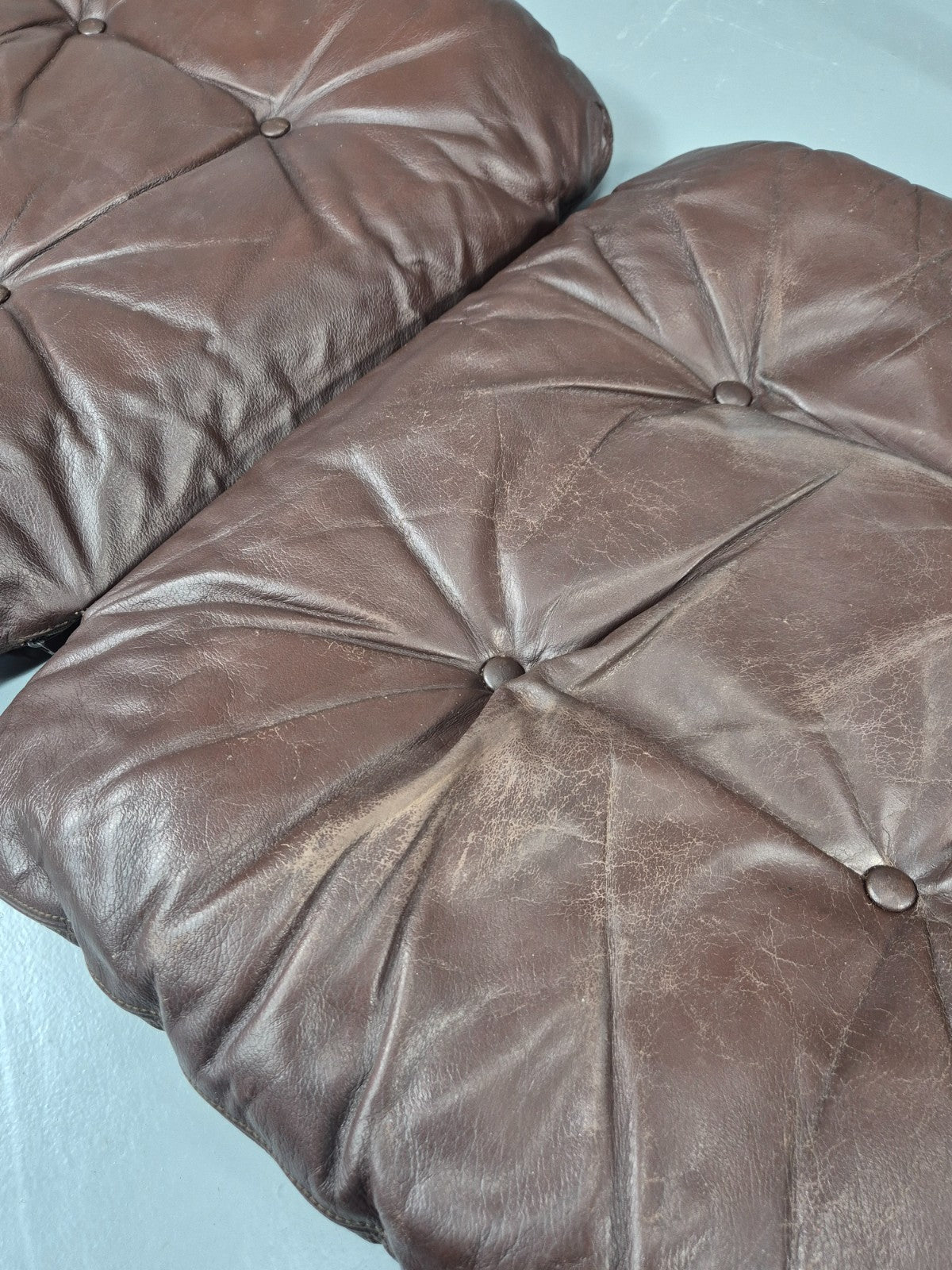 Vintage Skyline Lounge Chair Brown Leather 1970s Retro MCM Bentwood EB11326 MBEN18