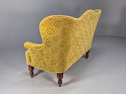 Antique 2 Seater Sofa Camel Back Gold Embossed Velour Danish Design EB9580 V2SS - UKDK FURNITURE