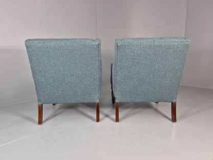 2 Vintage regency Style Armchairs 1970s Danish New Upholstery  EB11135 VCLO13