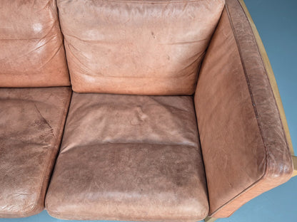 Mid Century Stouby Two Seater Settee Beech Ends Retro 1970s EB10097 M2SS7