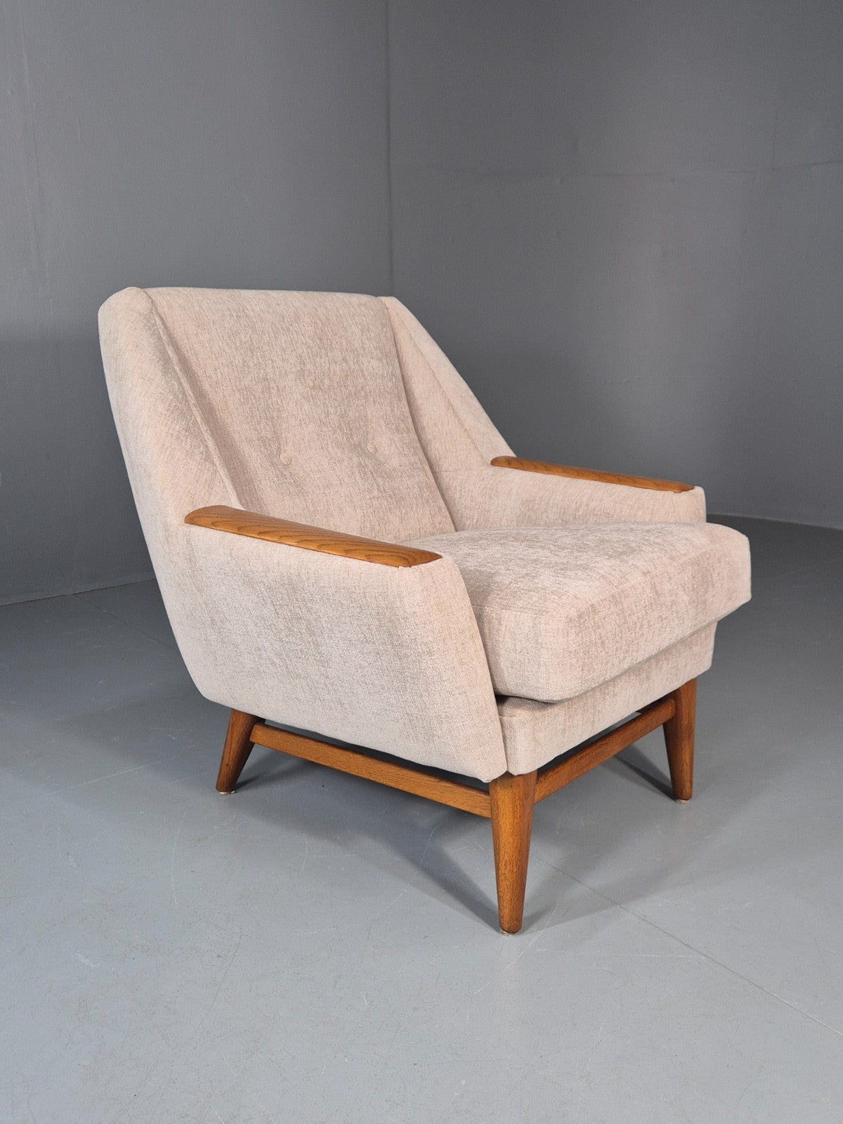 Vintage Danish Mid Century Lounge Chair Teak Frame New Upholstery EB11777 MNOR8